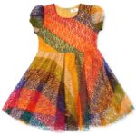 MULTI-COLOR-FROCK—NET—BLENDED