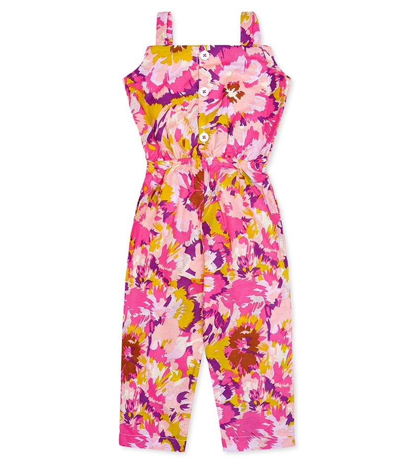 Pink Floral Jump Suit - LoveyDovey.pk